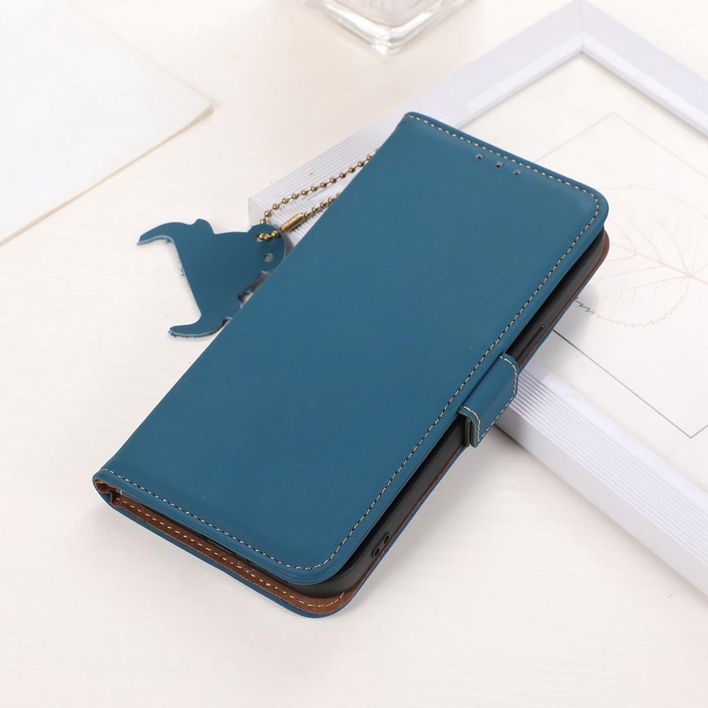 For Samsung Galaxy S24 FE Case TPU Inner Shell+Genuine Cow Leather Phone Cover RFID Blocking