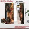 2pcs, 2D FLAT PRINTING Curtains (Without Rod) Cozy Street Fashionable Modern Curtains Yarn Curtains Holiday Ldeal for digital