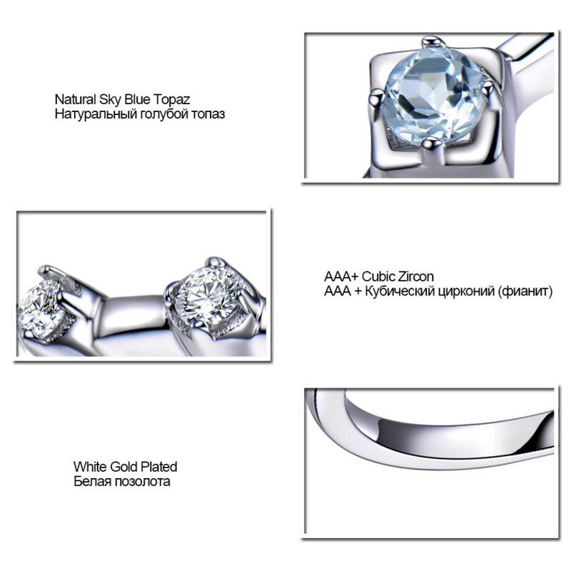 Gica Gema Luxusní 925 stříbrné šperky prsteny s modrými zirkonovými drahokamy Prsteny pro ženy Dárek k výročí svatby Banket