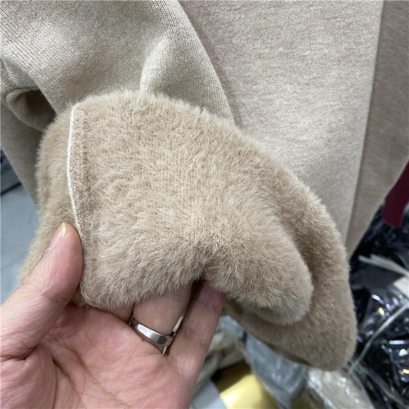 Pulover de damă de toamnă și iarnă Pulover din tricot Pulover cu gât înalt Pulover gros Cămașă cu fundul cald Topuri cu mânecă lungă