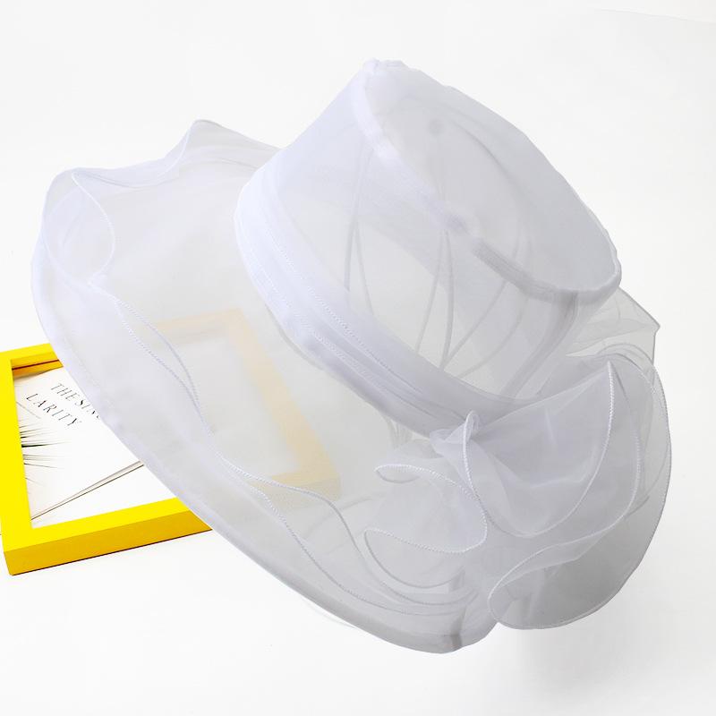 Hat Female Summer Hepburn Eugen Flower Vacation Beach Sunscreen Shade Flat Top Sun Hat Big Brim