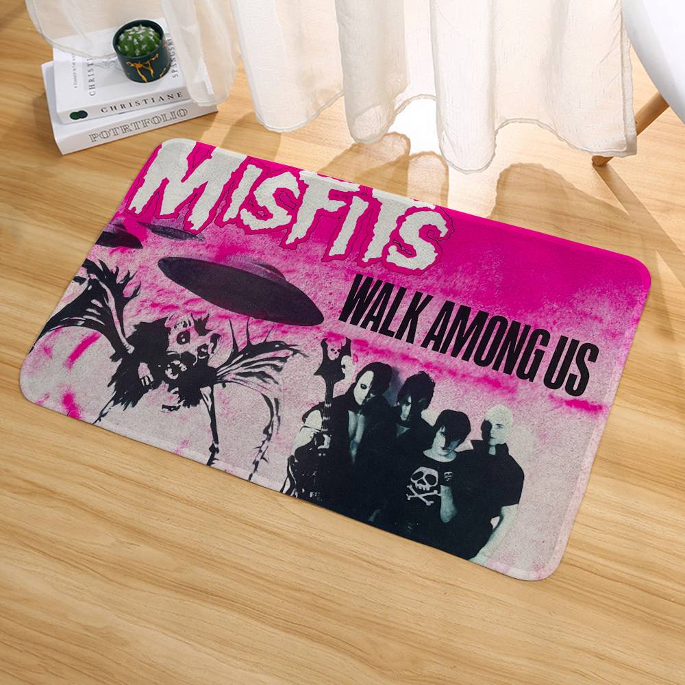 M-Misfits Rockband Fußmatte Wohnzimmerteppich Für Schlafzimmer Willkommensmatte Außenmatte