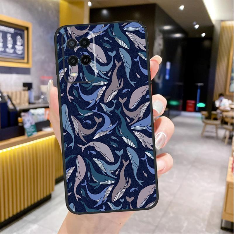 Whale Fish Wave Sea For OPPO A54 A74 A94 A5 A9 A31 A53 A52 A72 A15 A16 A17 A57 A77 A76 A96 A53S A54S A57S Case