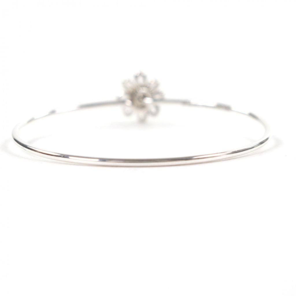 Great TIFFANY&Co. Bangle Daisy flower Combi bracelet Silver 925 Women Used