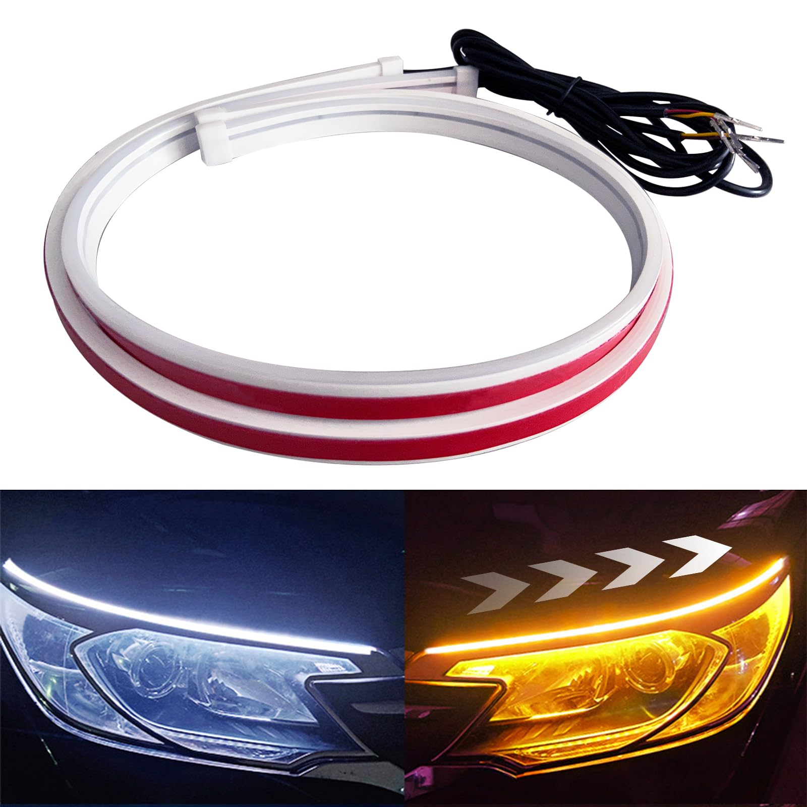 GZRUICA Sequential Turn Signal Flowing Turn Signal Flowing LED Tape 60CM