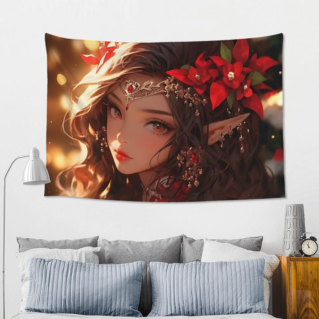 Merry Christmas Anime Tapestry Wall Hanging Blanket Tapestry Home Decor Items Wall Decorations