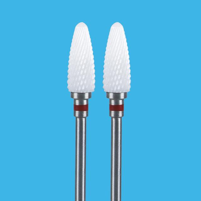 2 PCS Ceramic Milling Cutter For Manicure Machine Set Nail Drill Bits Corundum Mill Cutters Nails Pedicure Bit Sanding Cap