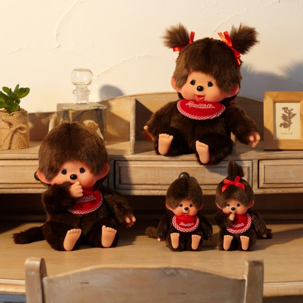 Sekiguchi Monchhichi Premium Standard SS Brown Plush Doll 14cm X 9cm X 7cm