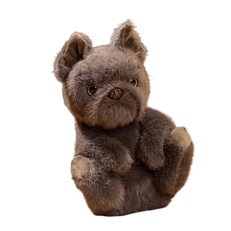 Cute Simulated Sitting Bulldog Doll Plush Toy Puppy Dog Doll Boy Company Soothing Doll
