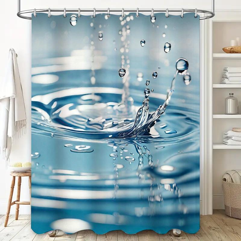 Luxury Bath CurtainsVibrant Water Splash Design, Vivid Colors for Bathroom Decor Customizable Size, Water-resistant Shower Curta