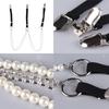 Fashion Elastic Pearl Suspenders Elegant Adjustable Adjustable Straps Back Versatile Suspenders Braces for Women