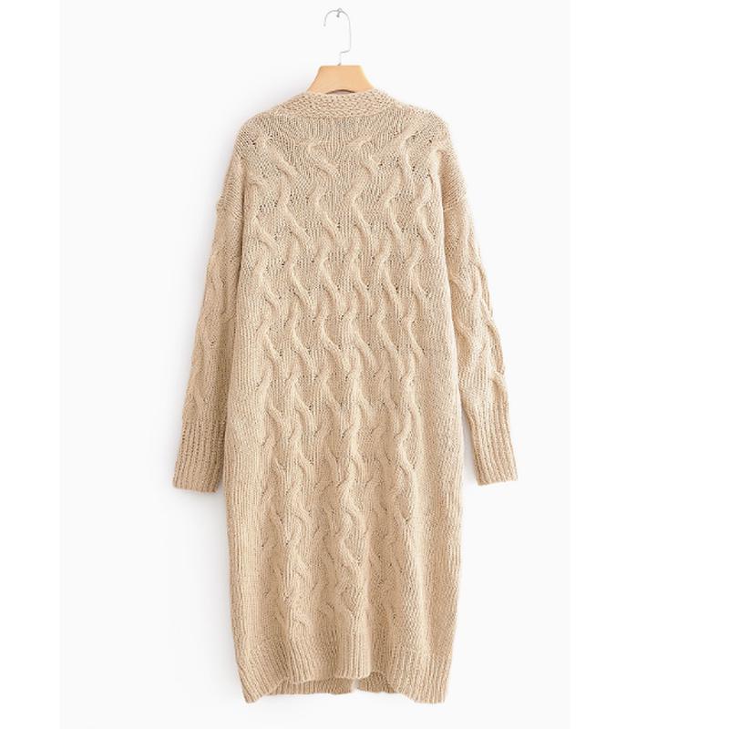 

Винтажный длинный кардиган из мохера, женские свитера с длинными рукавами и карманами, зимние повседневные трикотажные джемперы из чистого хлопка M хаки