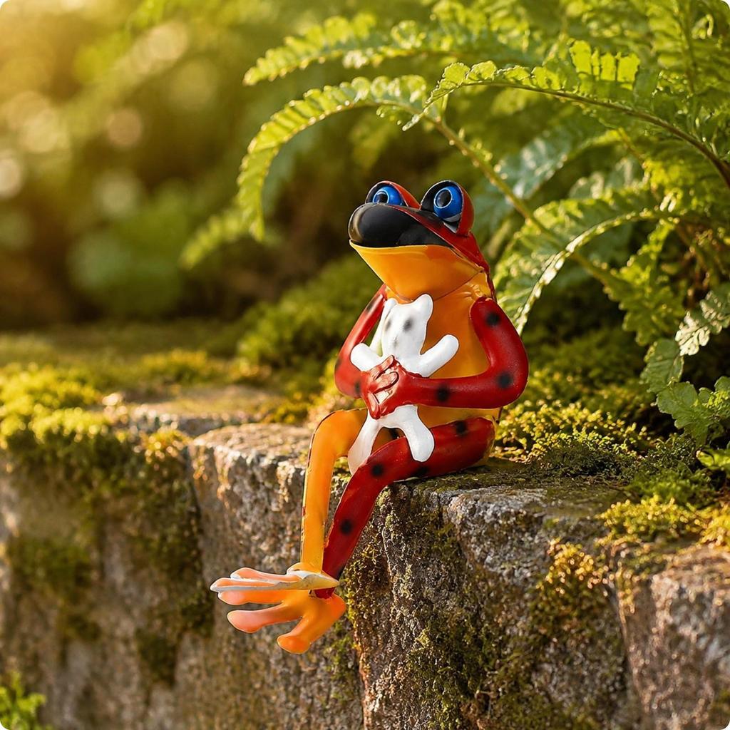 Frog Garden Statue Metal Decoration Weatherproof for Yard