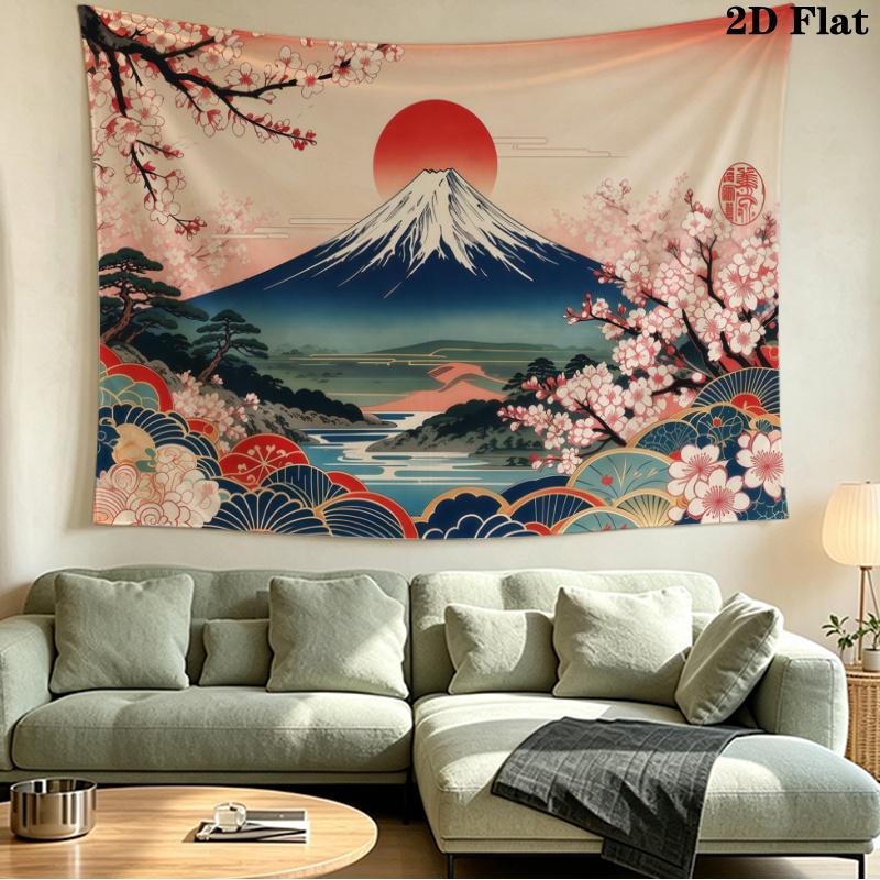 Japanese Style Art Wall Tapestry Aesthetic Wall Hanging Printed Fabric Blanket Decorative Tapestries for Bedroom Living Room Home Decor
