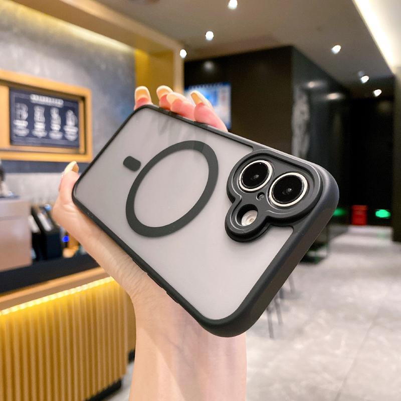 For Magsafe Magnetic Wireless Charging Luxury Matte Phone Case For iPhone 16 Pro Max E 14 11 12 13 15 Pro Max Plus Bumper Cover