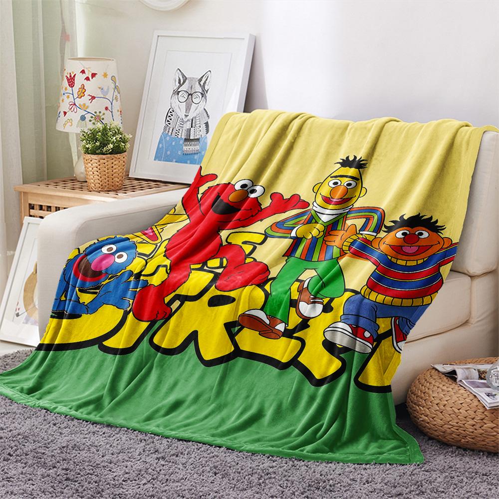 Sesame Street Flannel Blanket, High quality Comfortable for All Seasons, Home Decor, Warmth and Comfort