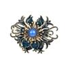 Retro Blå Brosje i Hoffstil, Eksklusiv Damebrosje med Luksuriøse og Elegante Perler, Brosje med Nisjedesign