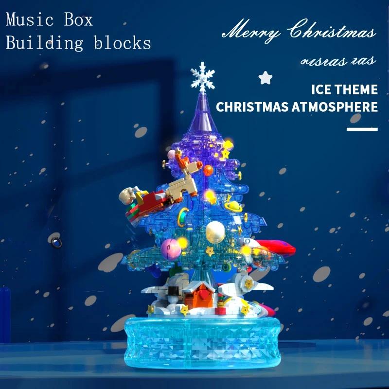 Fantasy Christmas Tree Music Box Building Blocks Romantic Lighting Music Box Desktop Decoration Kids Toys Holiday Gifts