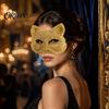 Luxury Rhinestone Costume Mask Full Halloween Mask, Sparkling Skull And Cat Face Carnival Adjustable Elastic Straps for Theme Dances