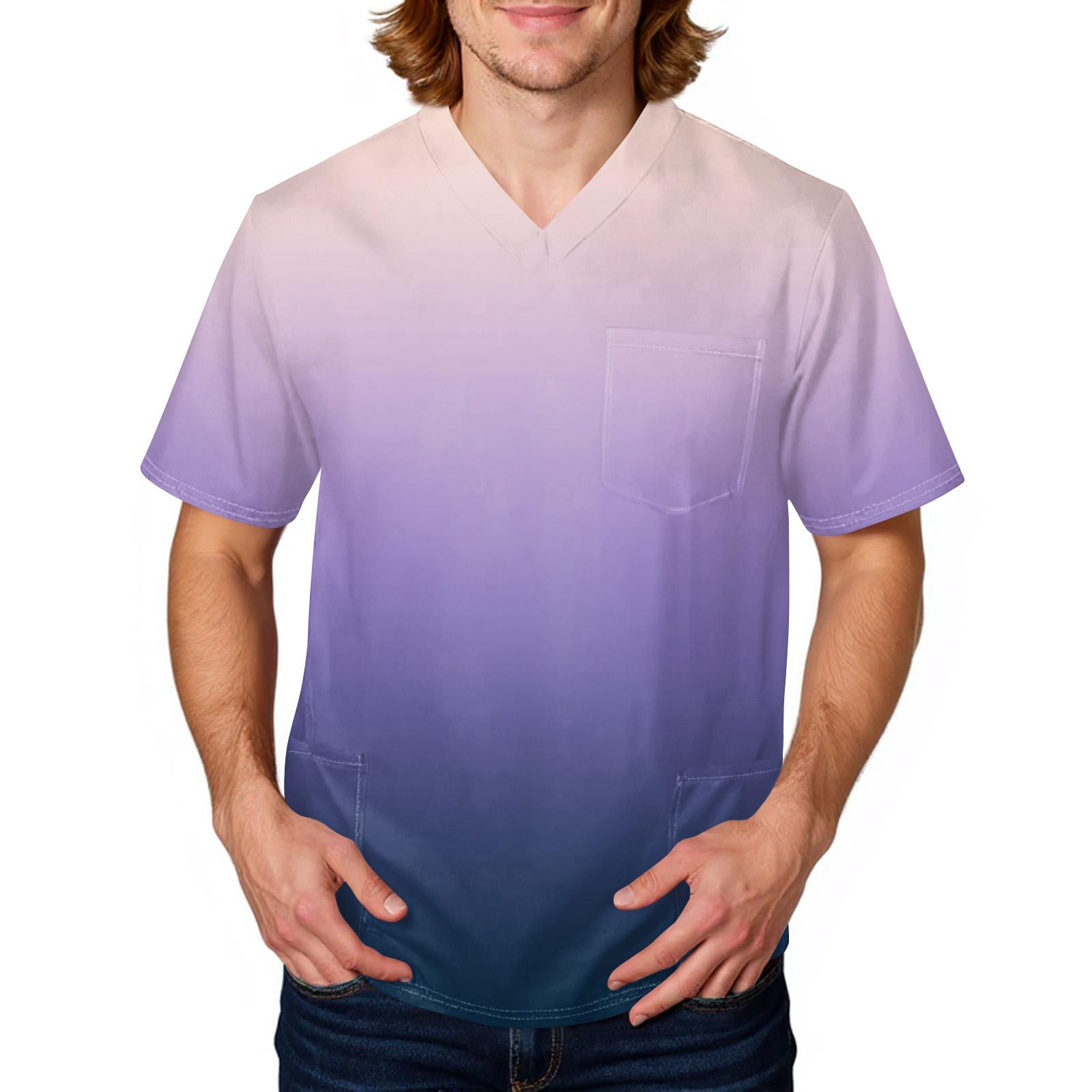 Мужской галстук топ с градиентным принтом V-образный вырез с карманами удобная посадка для ухода и повседневной работы XL 1580₽