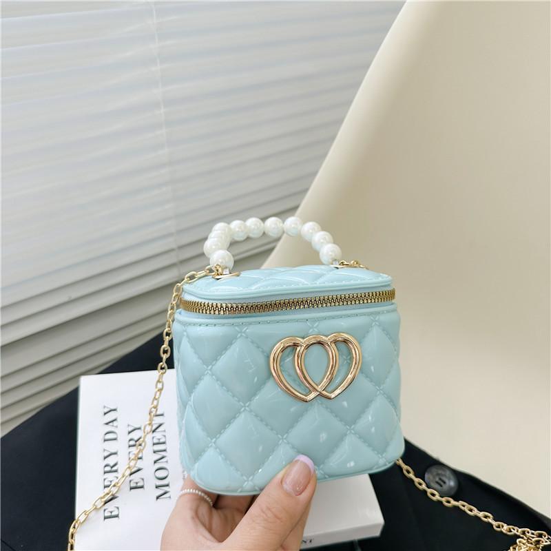 Girls Bag Fashion Pearl Handbag Children Little Girl Back Spring And Summer Jelly Cosmetic Bag