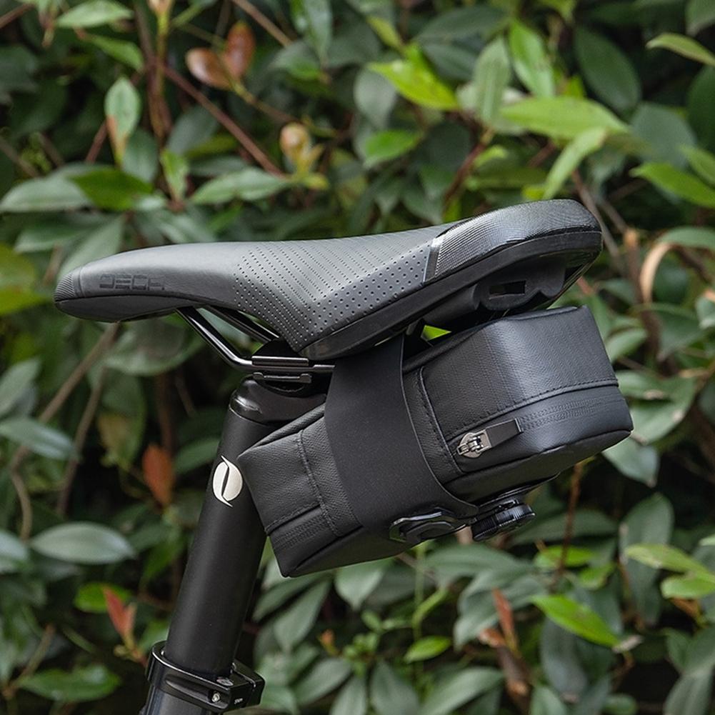 PU Bike Seat Bag Cycling Seat Bag Large Capacity Under Seat Bike Bag Waterproof Multi-compartments for Outdoor Riding