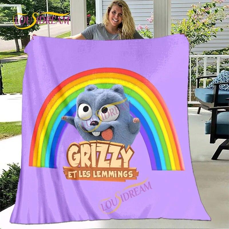 Cartoon 3D Druck Französisch Cartoon Flanell Mode Grizzy Und Die Lemminge Decke Kinder Erwachsene Decke Hause Büro Decke.