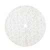1pc Christmas Tree Skirt for Xmas Tree Holiday Party Decoration White Plush Gold Sequin Snowflake (Gold)