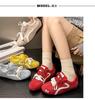 Red retro German training shoes, new spring and autumn Korean leisure student sports Forrest Gump board shoes