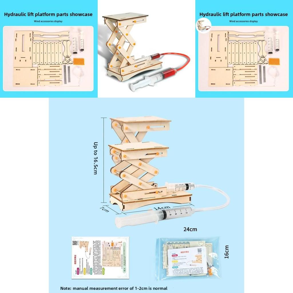 Holz-Hydraulikheber für Kinder Wissenschaft DIY-Bausatz Mit Pädagogischem Physikspielzeug Für Kinder