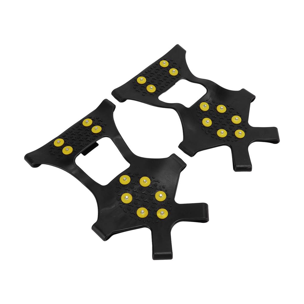 1pair 10 Spikes Ice Snow Grips Anti Slip Ice Traction Clts Walk Traction Clts for Shoes Boots Walking Hiking Climbing