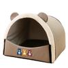 Cat Autumn and Winter Bear Print Curved Yurt Cat Nest Pet Winter Semi-enclosed Kennel Tent Teddy Nest