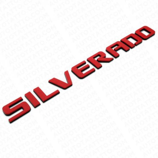 For Silverado Red Black Fender Tailgate  Nameplates Letter 3D Emblem