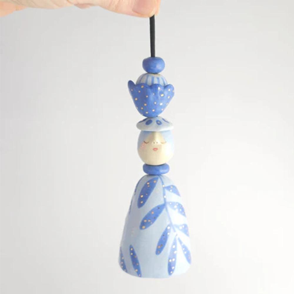 New Cute Ceramic Bells Collection Cartoon Craft Handmade Wind Chimes Simple Yard Pendant Home Decoration
