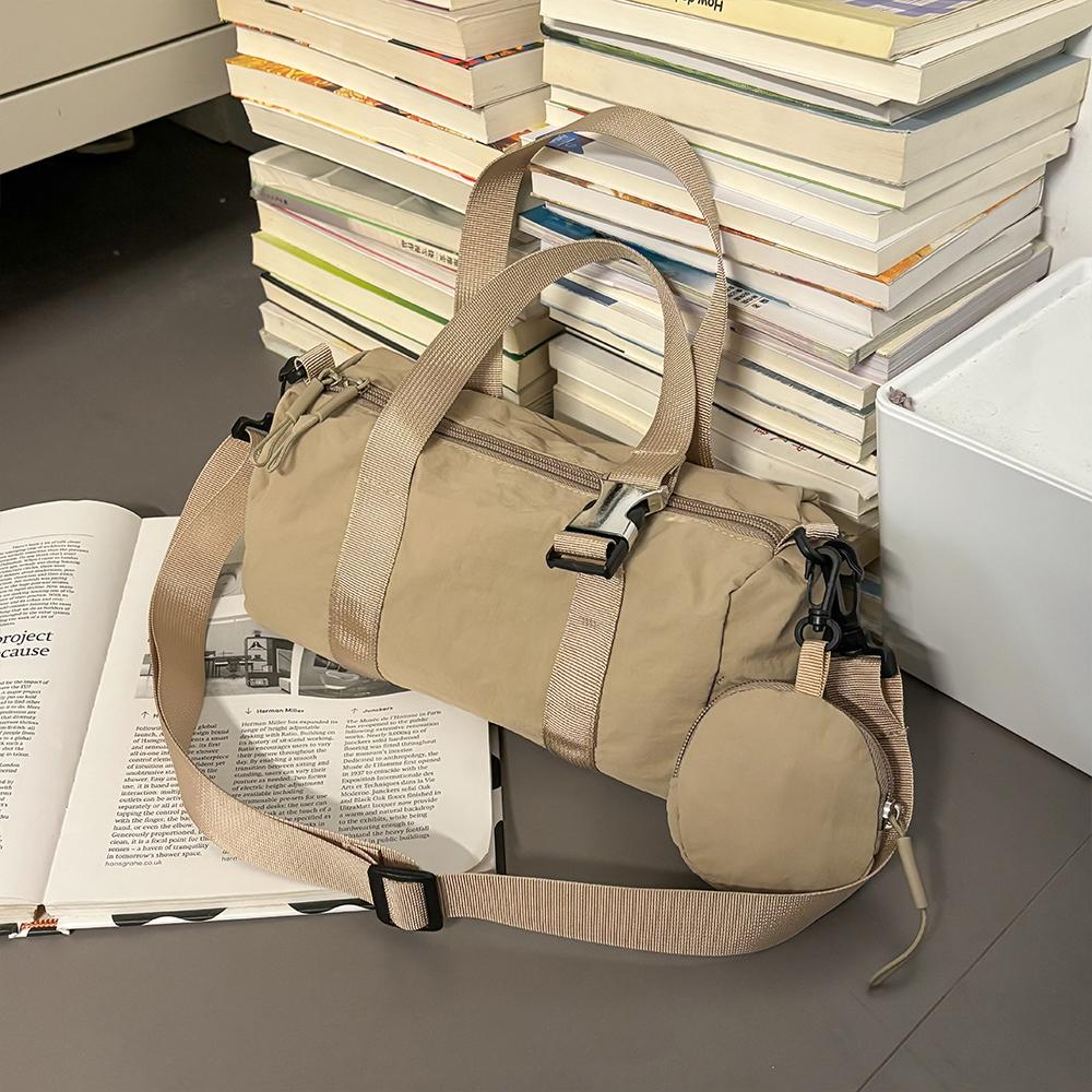 Cylinder Bag, Nyl Fabric, Large Capacity, Versatile Single Shoulder Crossbody Bag, Simple Hand-Held Commuting Pillow Bag