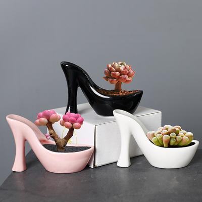 Kreativní květináč na vysokém podpatku Sukulentní květináč Keramický květináč Domácí dekorace Stolní ozdoba Bonsai květináč Zahradní dekorace