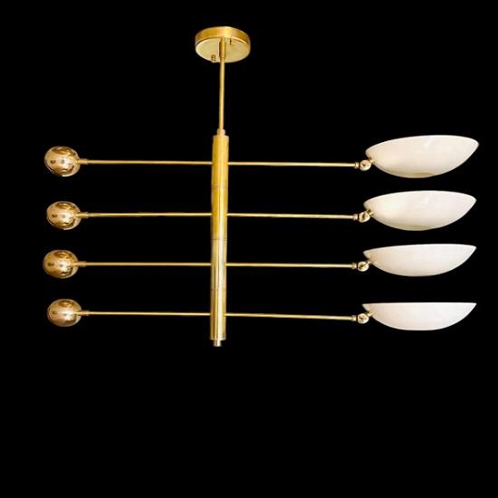 4 Pendant Light | Antique Brass Sputnik Chandelier Light | Mid Century Brass Modern Ceiling | Custom Kitchen Light Fixture