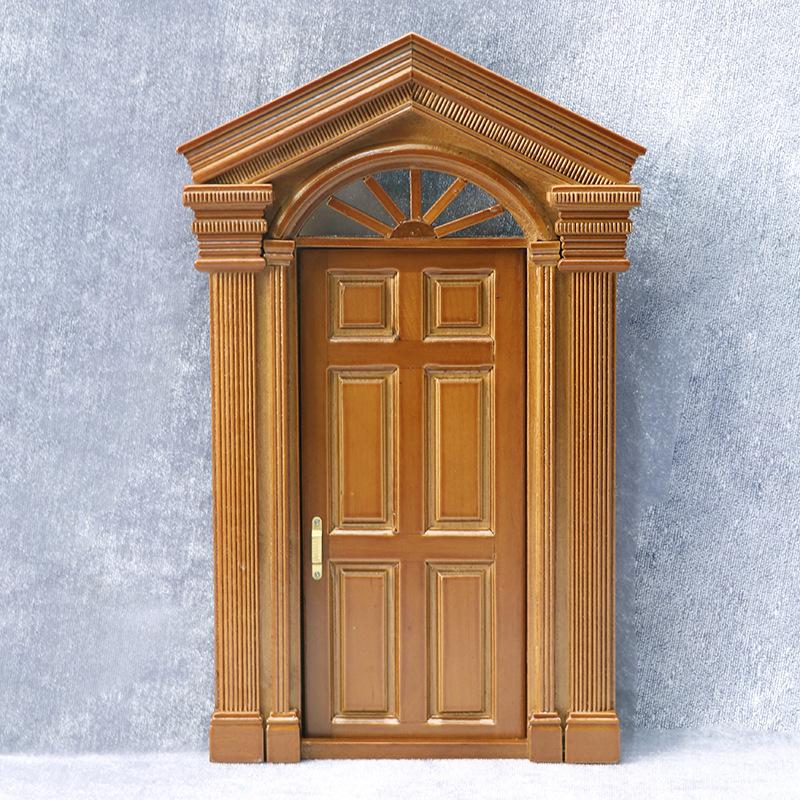 1:12 Dollhouse Miniature European Retro Villa Door Simulation Door Furniture Model Decor Toy Doll House Accessories