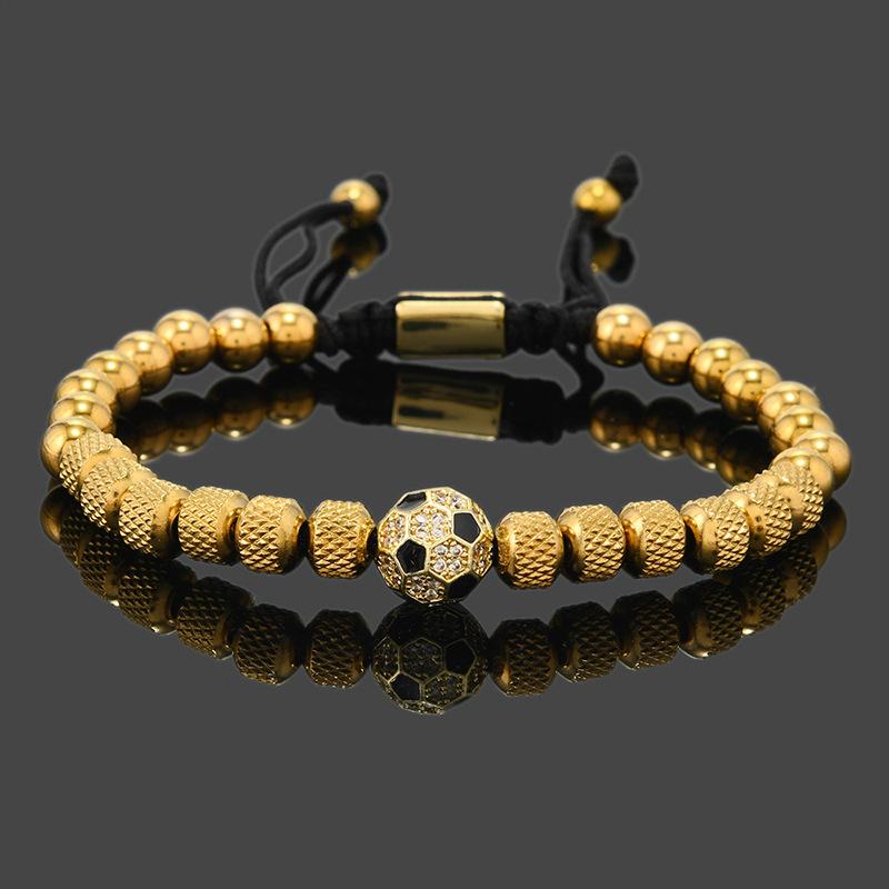 

Football Theme Jewelry Bracelet for Men Trendy Holiday Gift золотой