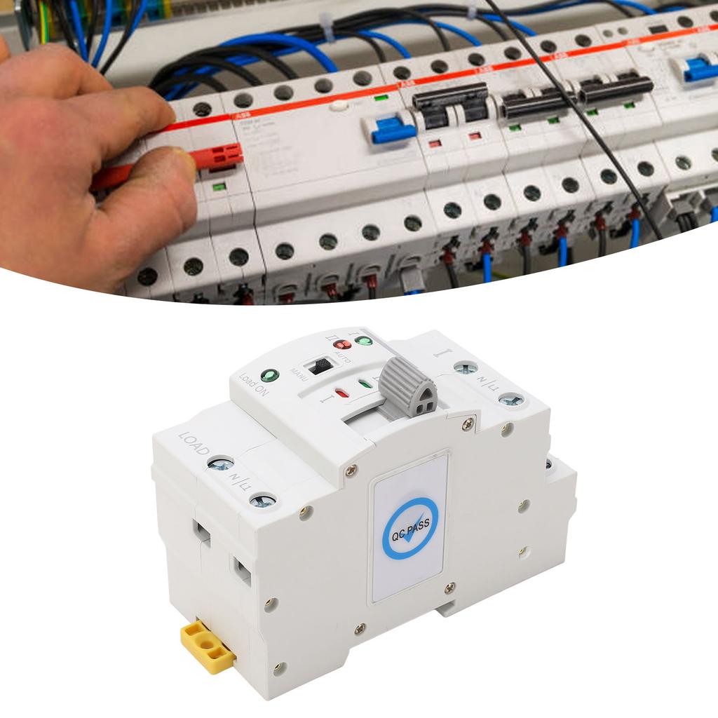 Dual Power Automatic Transfer Tool 2P 63A Generator Circuit Fast Changeover Controller Millisecond Ing