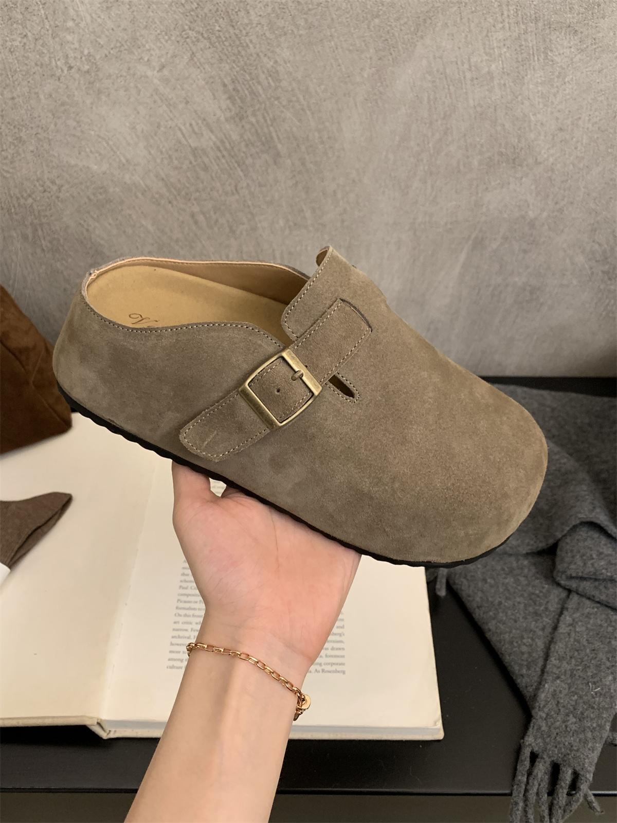 

Модная Удобная Повседневная Обувь Баотоу Полушлепанцы Лоферы Женская Модная Обувь Слингбэк Слипоны Мюли Для Женщин Платформа Новый Дизайн 2024 Комфорт 35 хаки