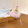 Birthday Hat Three-Dimensional Star Decoration Plaid Mesh Lace Princess Style Headwear Party Hair Accessory Photo Prop