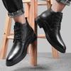 Fashion 2024 Genuine Leather Men Boots Men Winter All-match Motorcycle Boots Stylish New Male Comfortable Outdoor Shoe