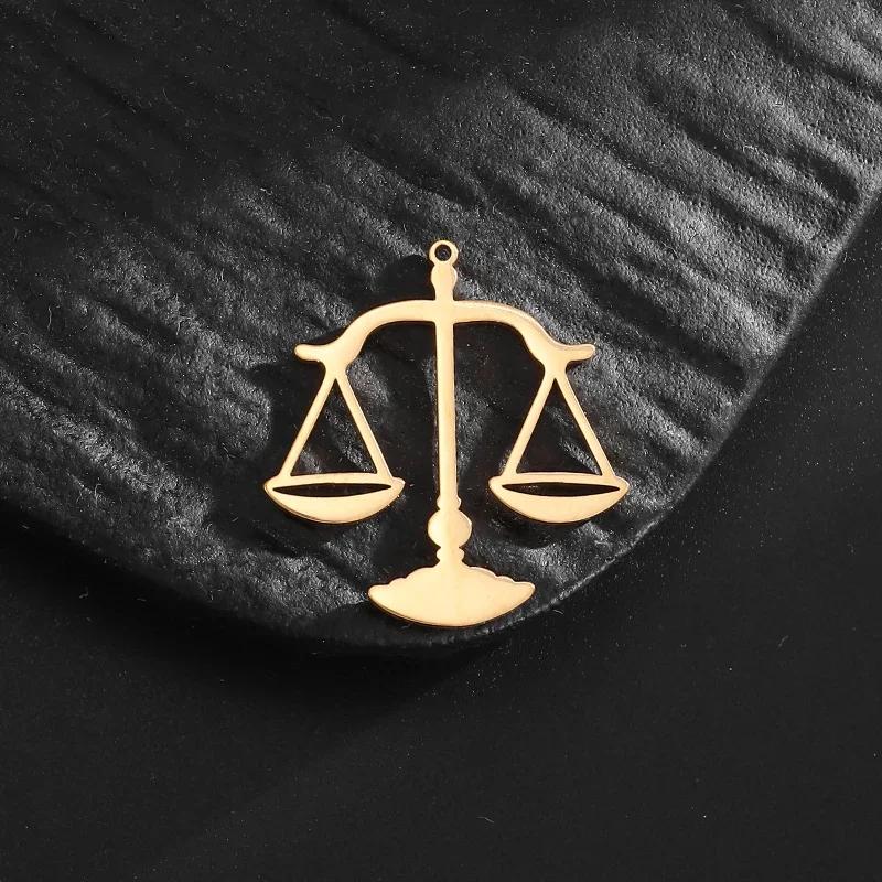 10pcs/lot Stainless Steel Justice Balance Charm Pendant Charms For Jewelry Making Necklace Handmade Charms Accessories