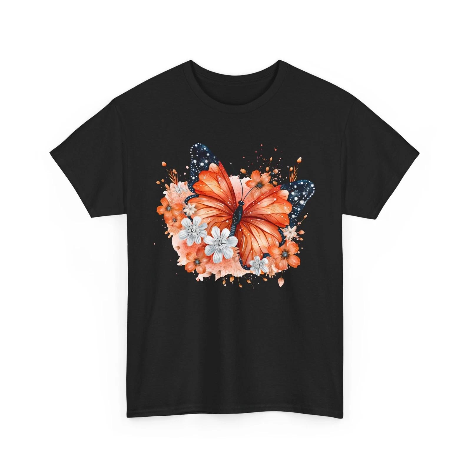 Butterfly Graphic Tee Women’s Aesthetic Oversized T-Shirt Trendy Retro Cute S