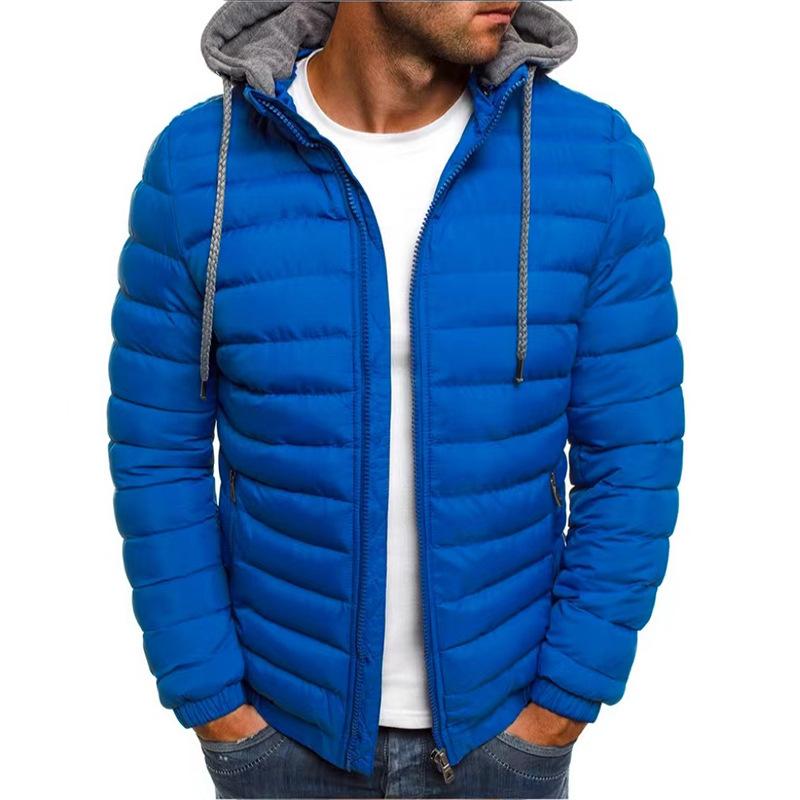 Autumn Winter Men's Casual Parkas Solid Hooded Coat Jacket Casual Warm Clothes Men Overcoat Streetwear Puffer Jacket