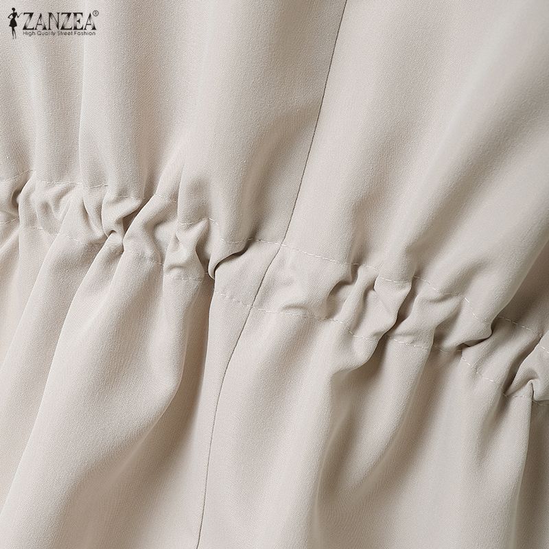 ZANZEA Abito estivo casual da donna con colletto rovesciato e maniche corte