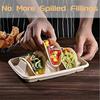 Biodegradable Compostable Taco Trays 50-Pack, 3-Compartment Disposable Tableware for Party Supplies, Made from Sugarcane Fiber