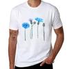 Cornflower Watercolor Drawing Tshirt Vintage Style Printed Top