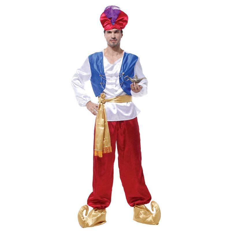 Halloween arabic king costume, ball, male adult search banner magic lamp prince costume